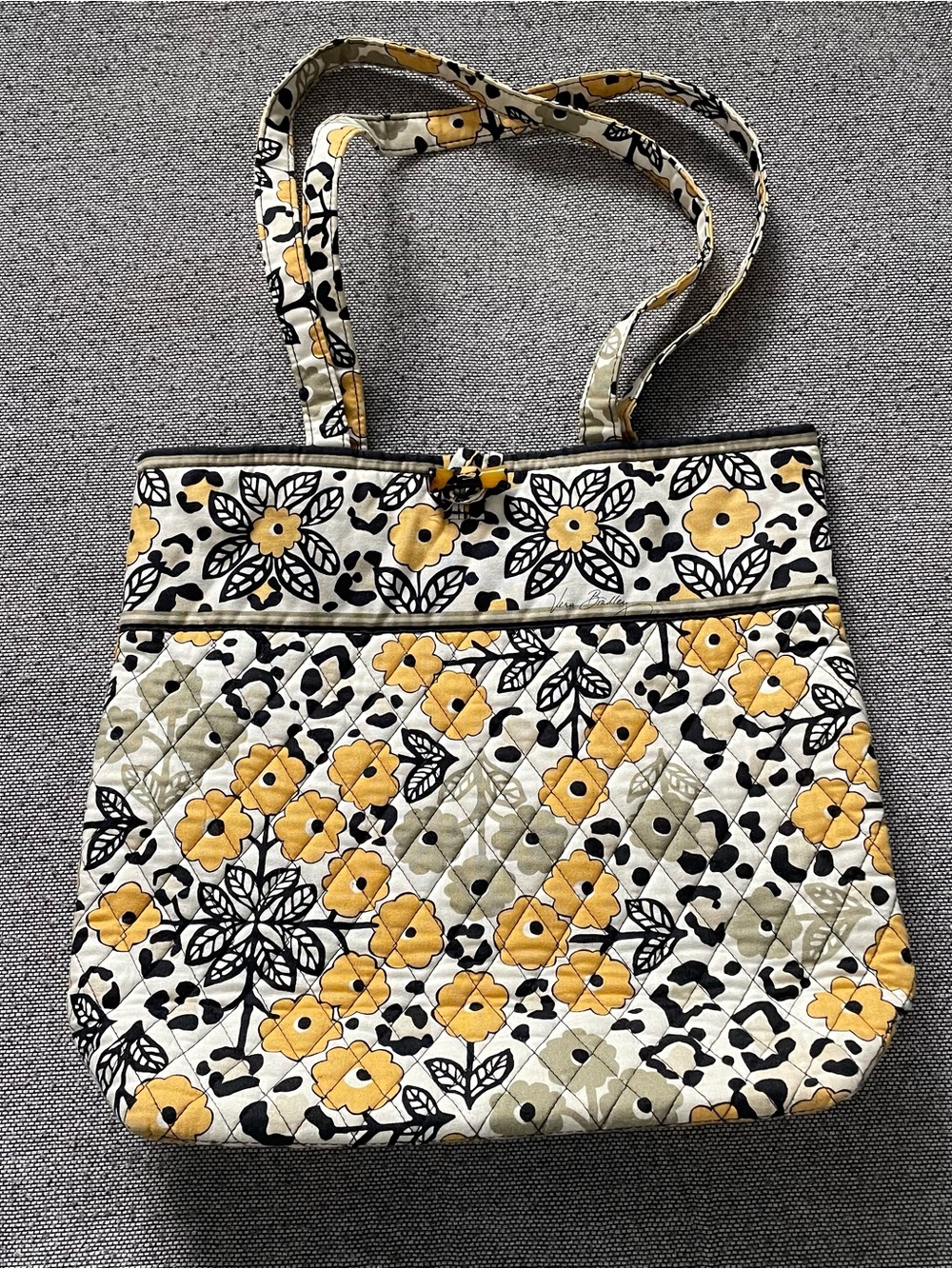 Vera Bradley Yellow Floral Quilted Tote